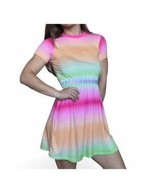 Guess Pink Multicolor Ombre Dress